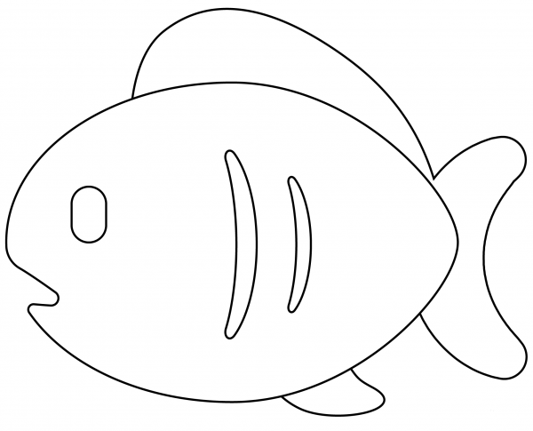 Fish Emoji coloring page image