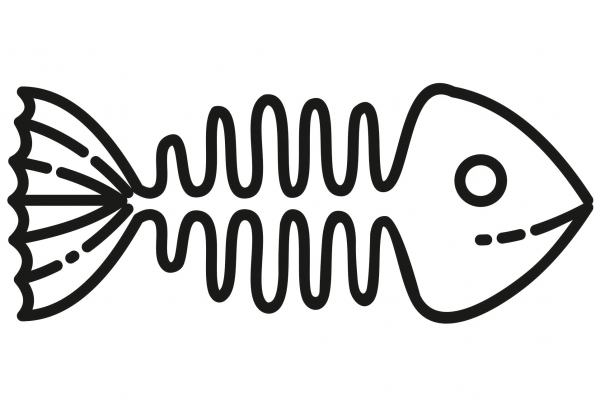 Fish Fossil coloring page image