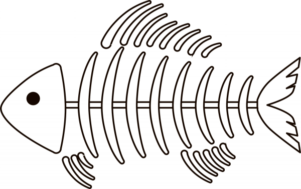 Fish Fossil coloring page image