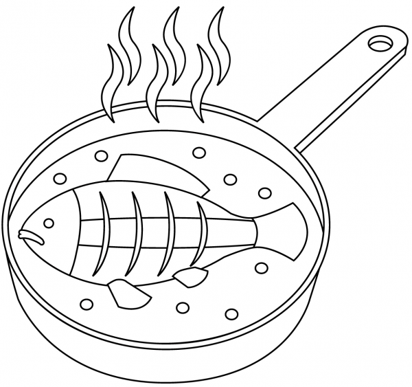 Fish Fry coloring page image