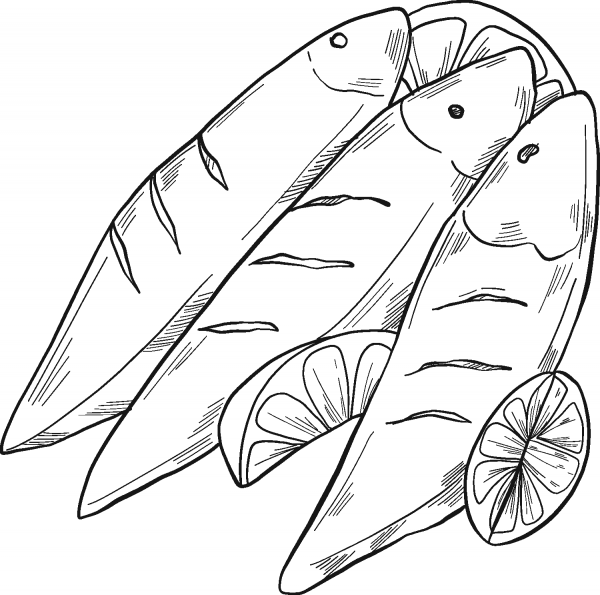 Fish Fry coloring page image