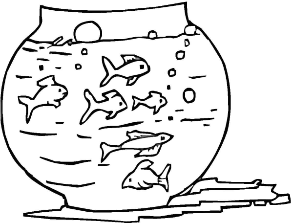 Fish Tank  coloring page image