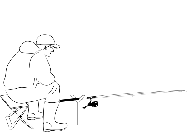 Fisherman coloring page image