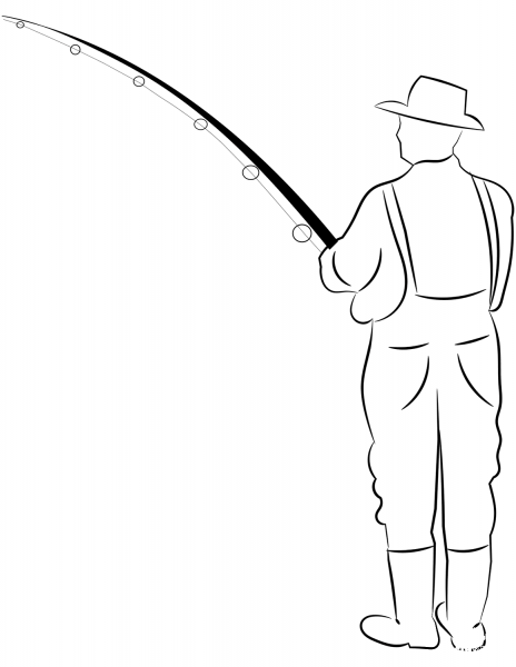 Fisherman coloring page image