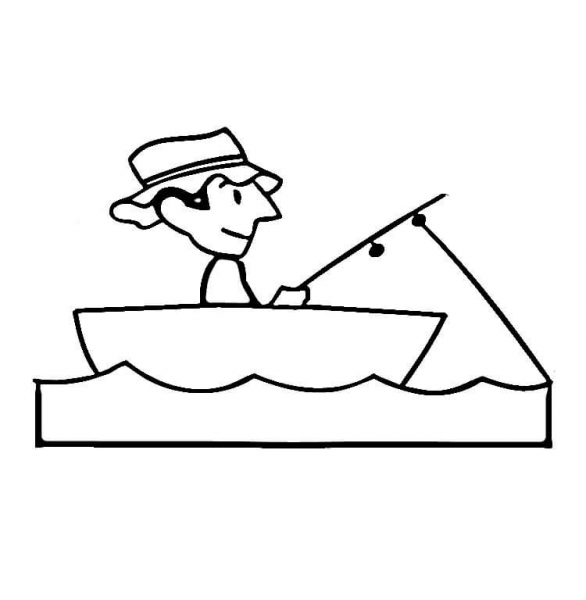 Fishing Boat coloring page image