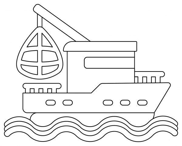 Fishing Boat coloring page image