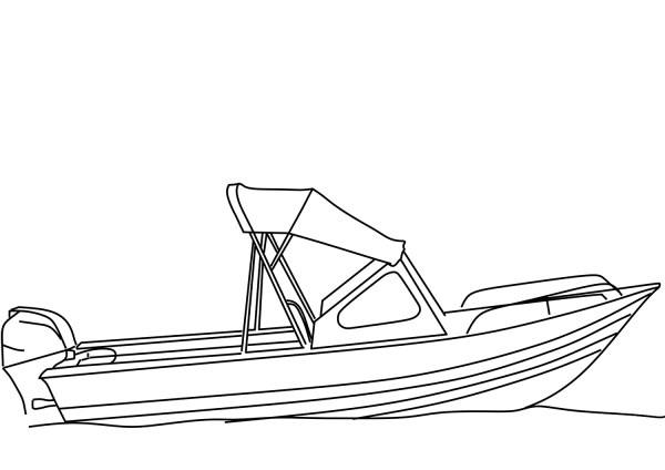 Fishing Boat coloring page image