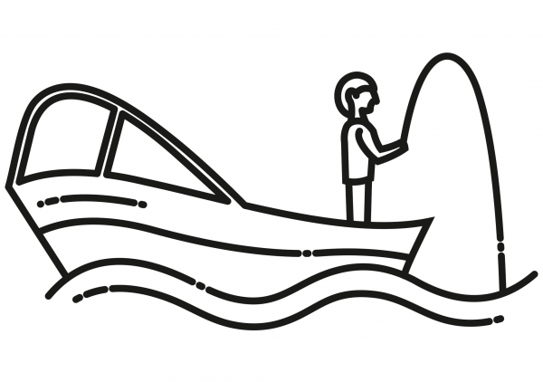 Fishing Boat coloring page image