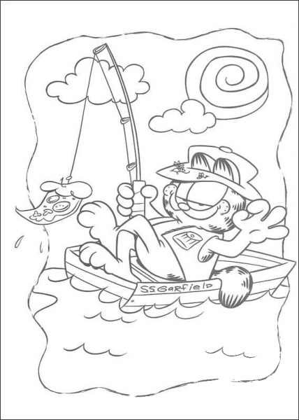 Fishing  coloring page image