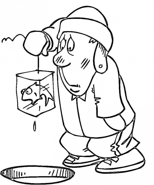 Fishing  coloring page image