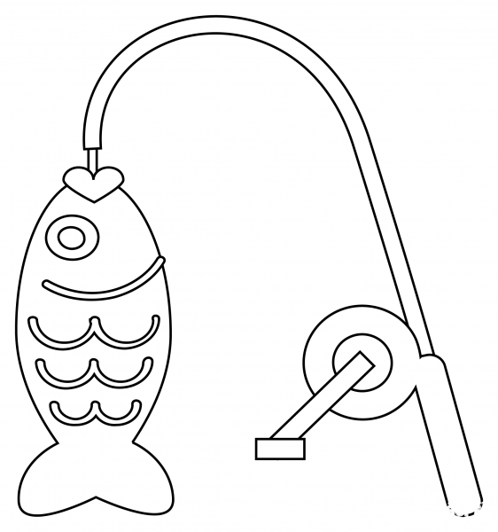 Fishing Pole coloring page image