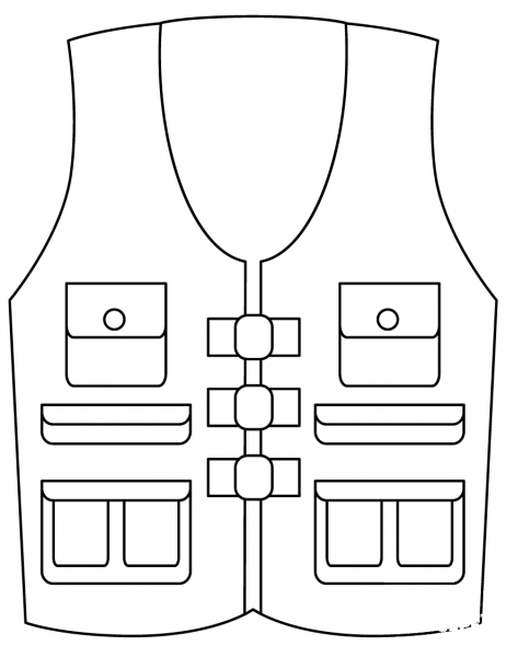 Fishing Vest coloring page image
