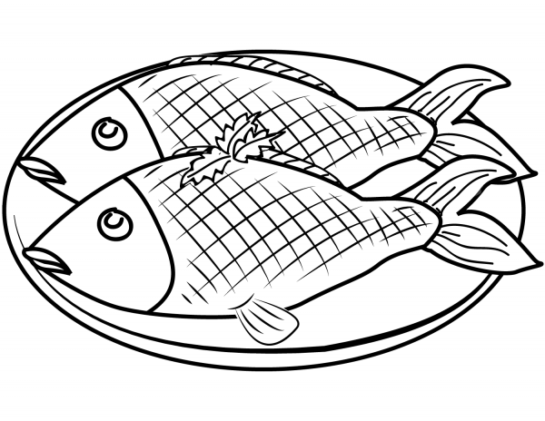 Fishplate coloring page image