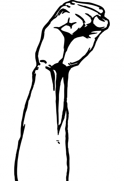 Fist coloring page image