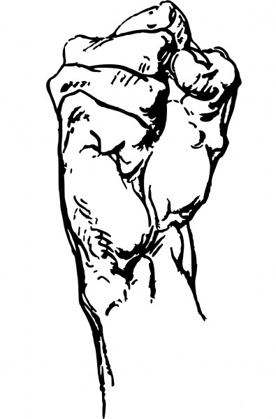 Fist coloring page image
