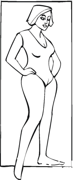 Fit Lady  coloring page image