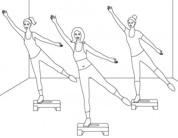 Fitness coloring page image