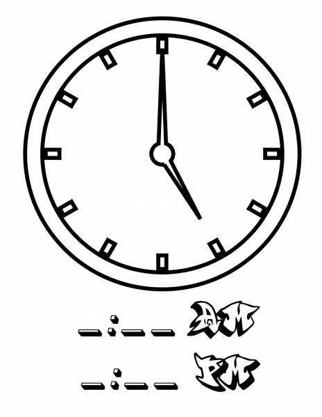 Five Hours coloring page image