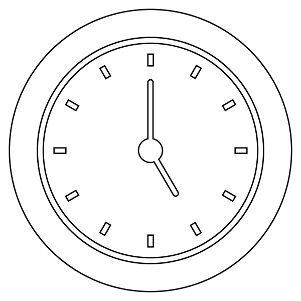 Five O’clock Emoji coloring page image
