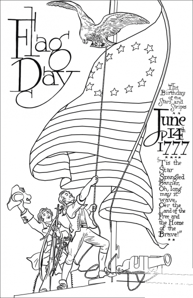 Flag Day coloring page image