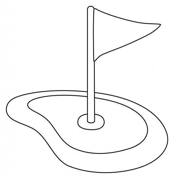 Flag in Hole Emoji coloring page image