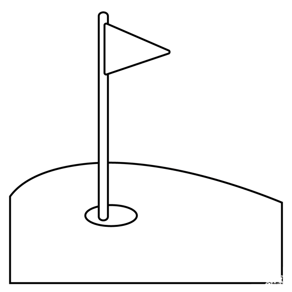 Flag in Hole Emoji coloring page image