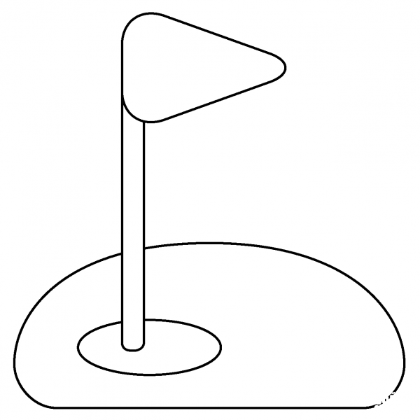 Flag in Hole Emoji coloring page image