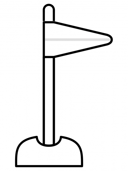 Flag in Hole Emoji coloring page image