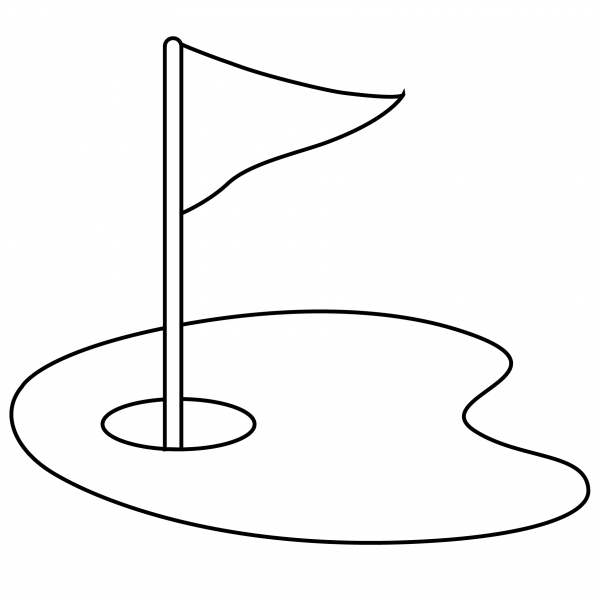 Flag in Hole Emoji coloring page image