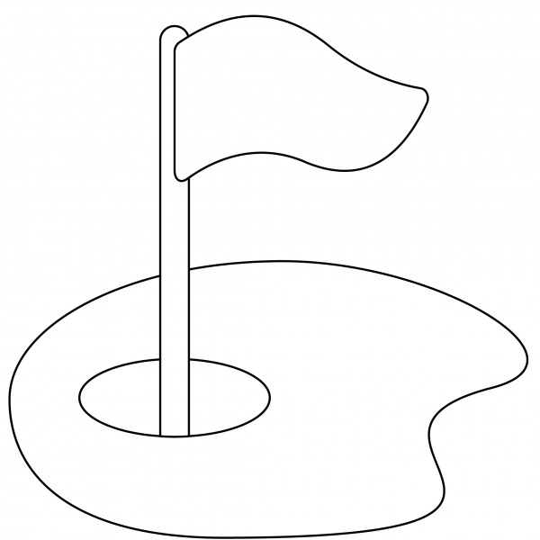 Flag in Hole Emoji coloring page image