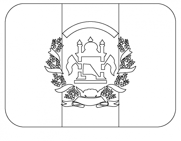 Flag of Afghanistan Emoji coloring page image