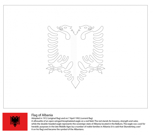 Flag of Albania coloring page image