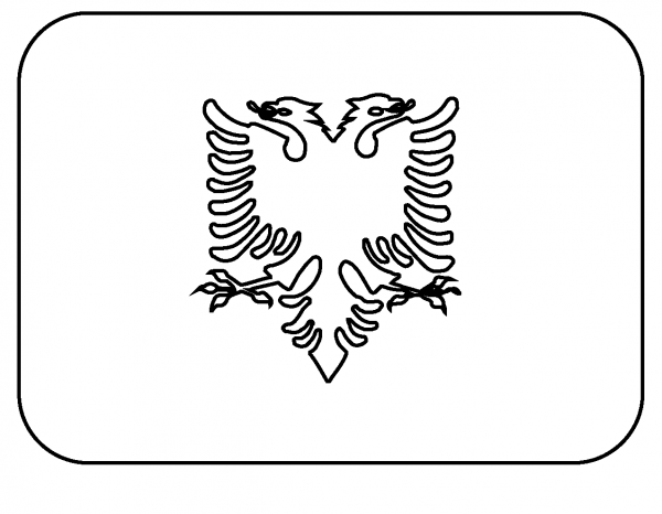 Flag of Albania Emoji coloring page image