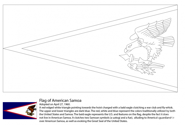 Flag of American Samoa coloring page image