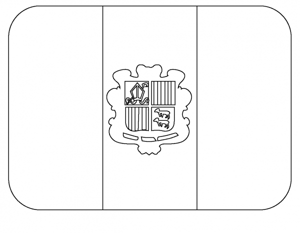 Flag of Andorra Emoji coloring page - ColouringPages