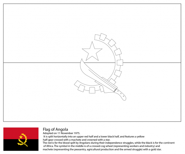 Flag of Angola coloring page image