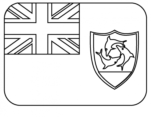 Flag of Anguilla Emoji coloring page image