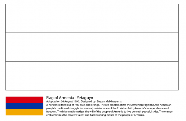 Flag of Armenia coloring page image