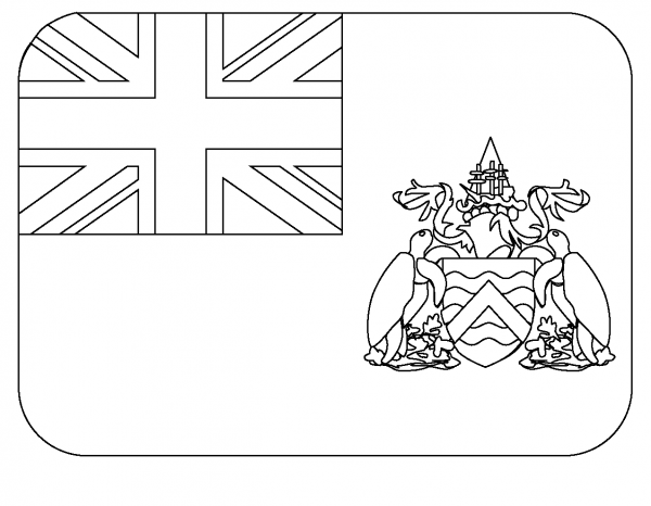 Flag of Ascension Island Emoji coloring page image