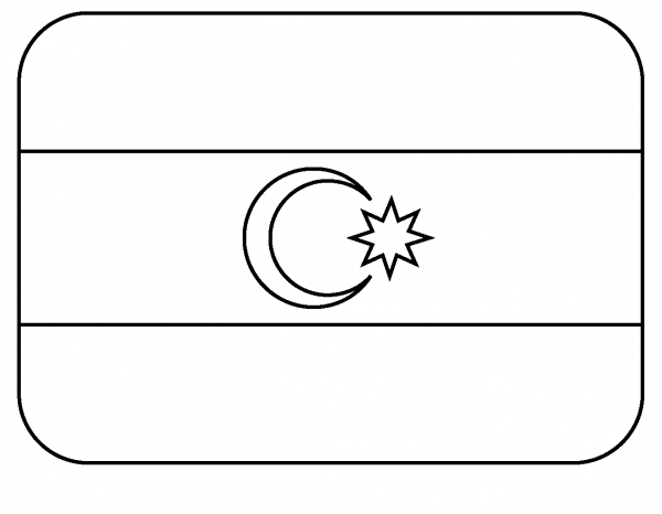 Flag of Azerbaijan Emoji coloring page image