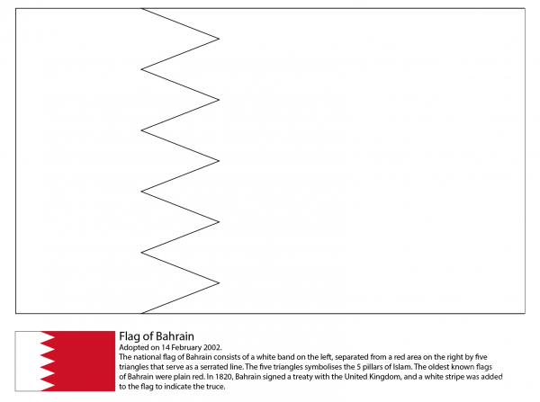 Flag of Bahrain coloring page image