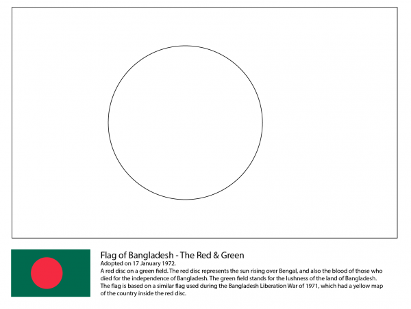 Flag of Bangladesh coloring page image