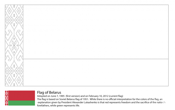Flag of Belarus coloring page image