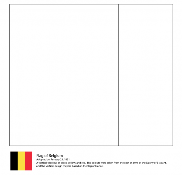 Flag of Belgium coloring page image