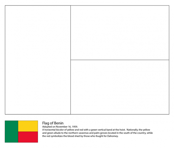 Flag of Benin coloring page image