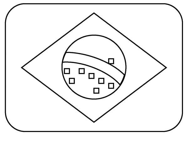 Flag of Brazil Emoji coloring page image