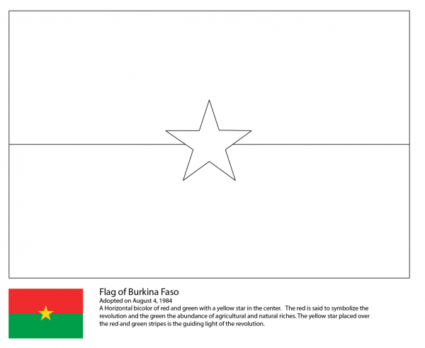 Flag of Burkina Faso coloring page - ColouringPages