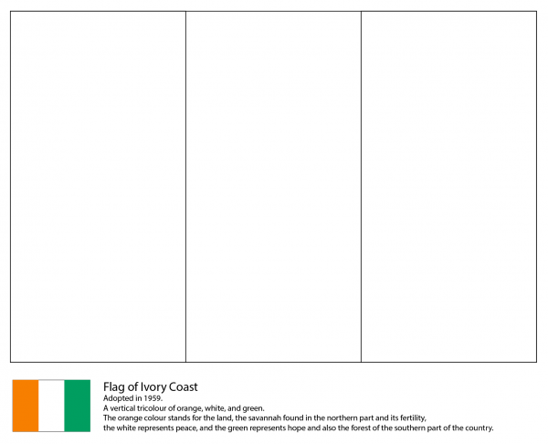 Flag of CÃ´te d’Ivoire (Ivory Coast) coloring page image