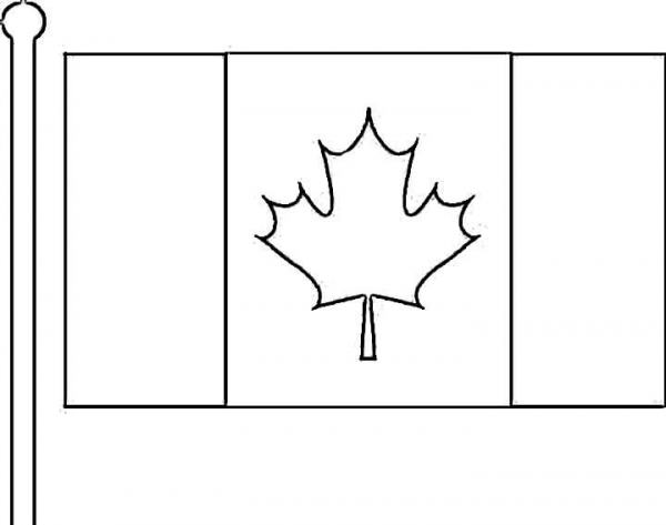 Flag of Canada coloring page image