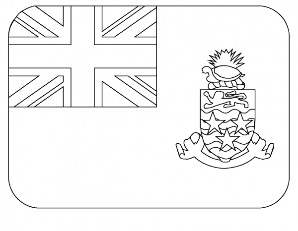 Flag of Cayman Islands Emoji coloring page image